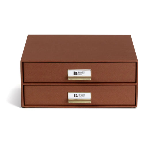 Bigso Box of Sweden – BIRGER – 2-drawer document – sienna