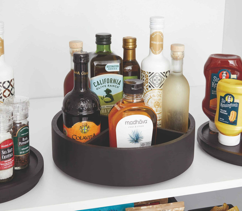 iDesign x The Home Edit – Wooden divided Lazy Susan black – – detail view 5