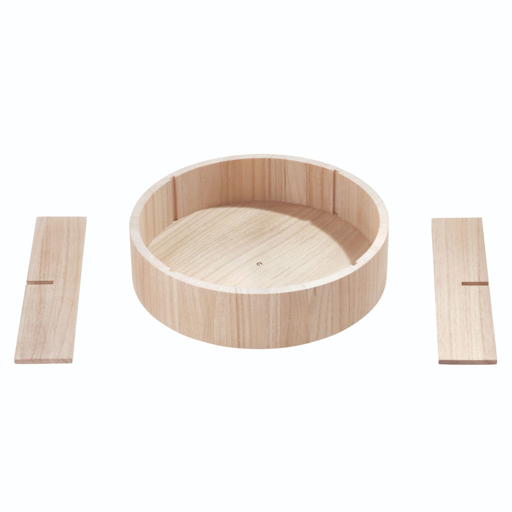 iDesign x The Home Edit – Wooden divided Lazy Susan – – detail view 3