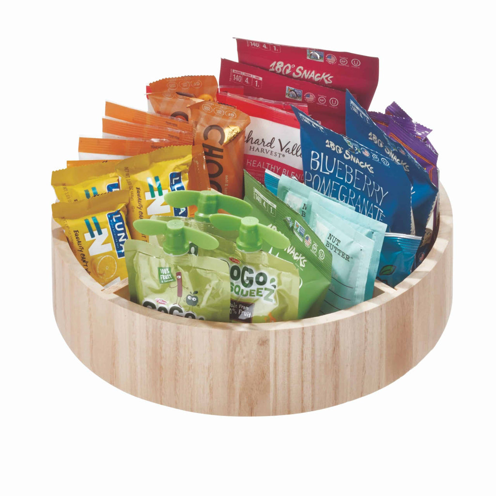 iDesign x The Home Edit – Wooden divided Lazy Susan – – detail view 5