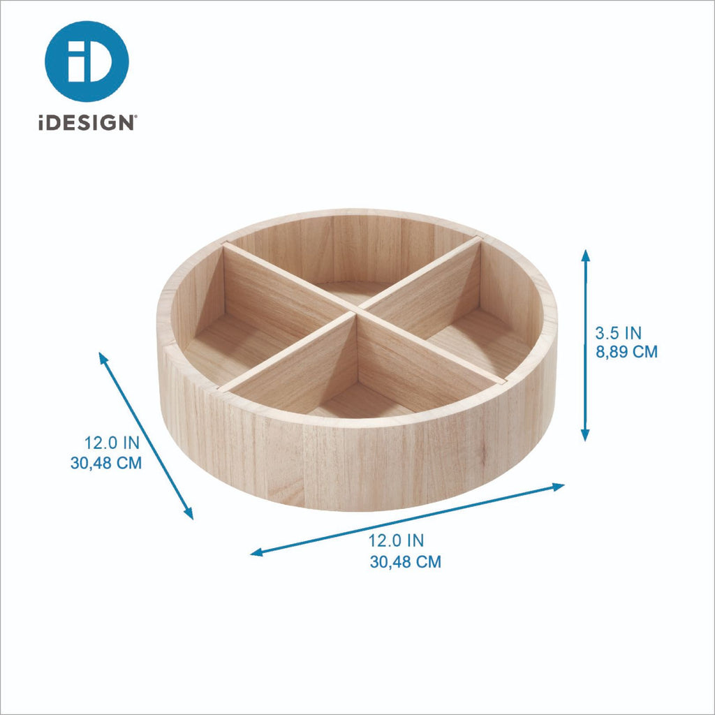 iDesign x The Home Edit – Wooden divided Lazy Susan – – detail view 2