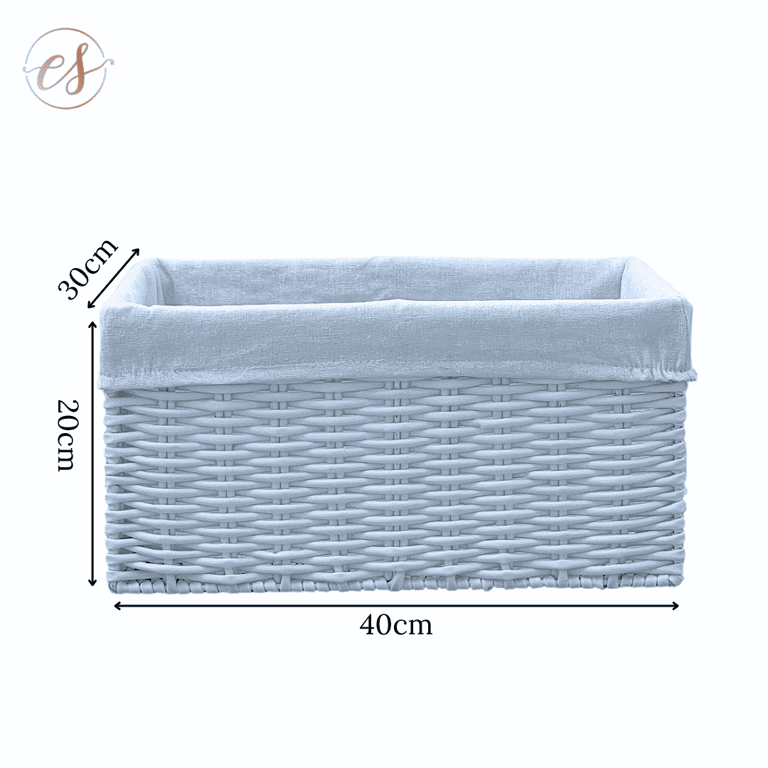 Tidies – White woven basket – M – detail view 2