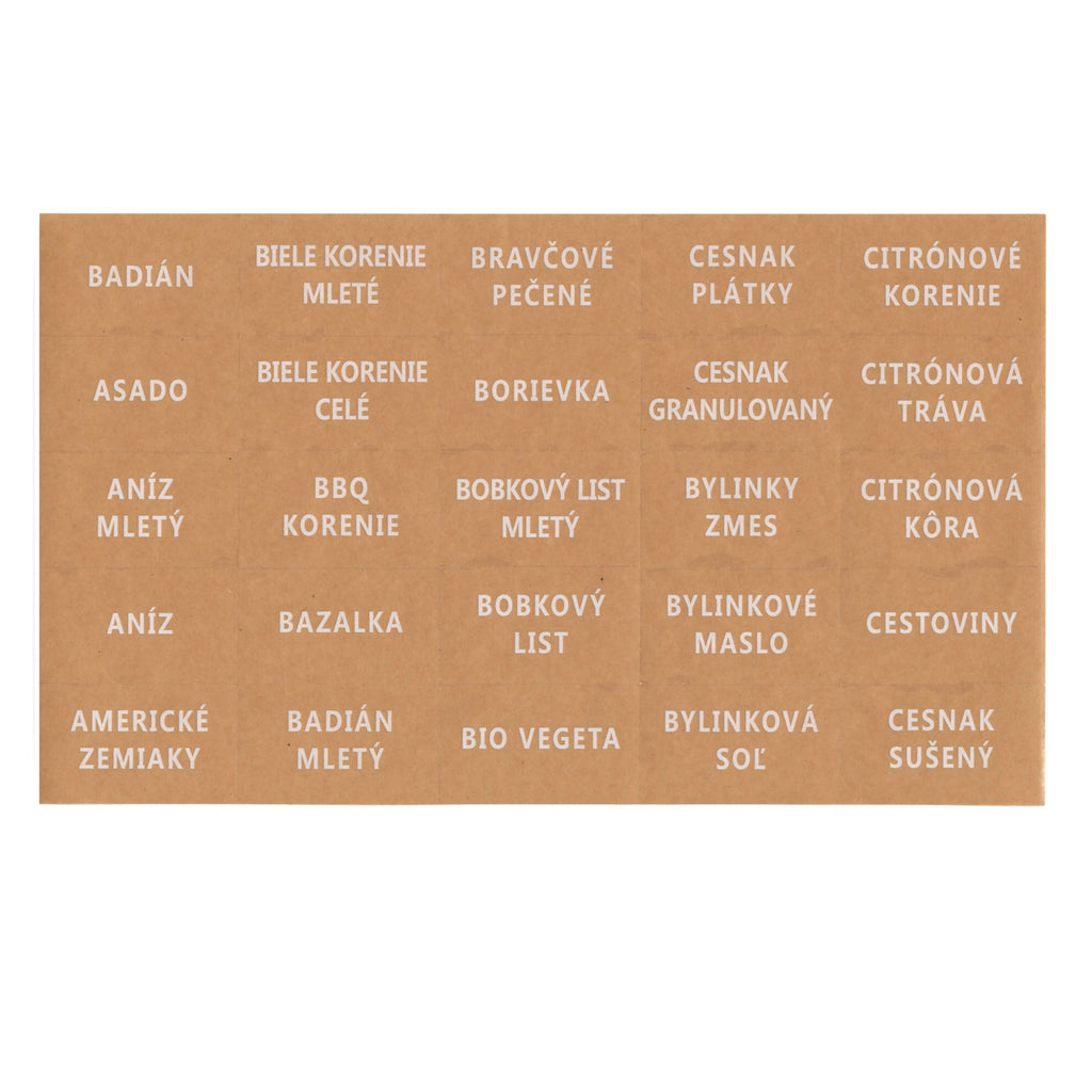 Tidies – 280 labels for spice jars – SK – detail view 2