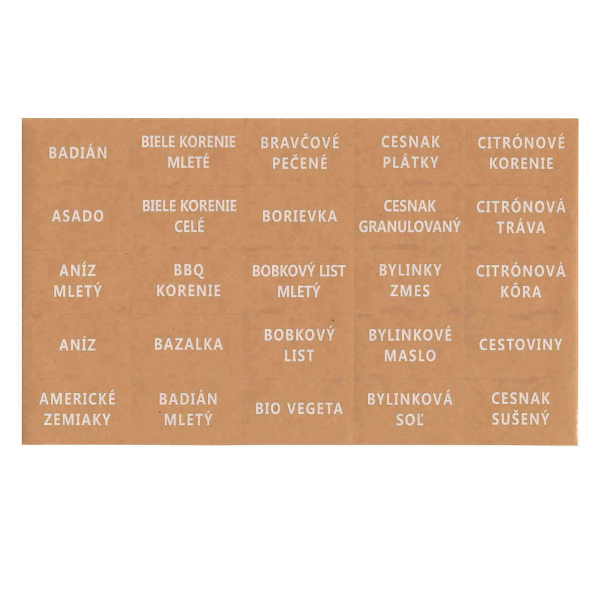 Tidies – 280 labels for spice jars – CZ – detail view 2