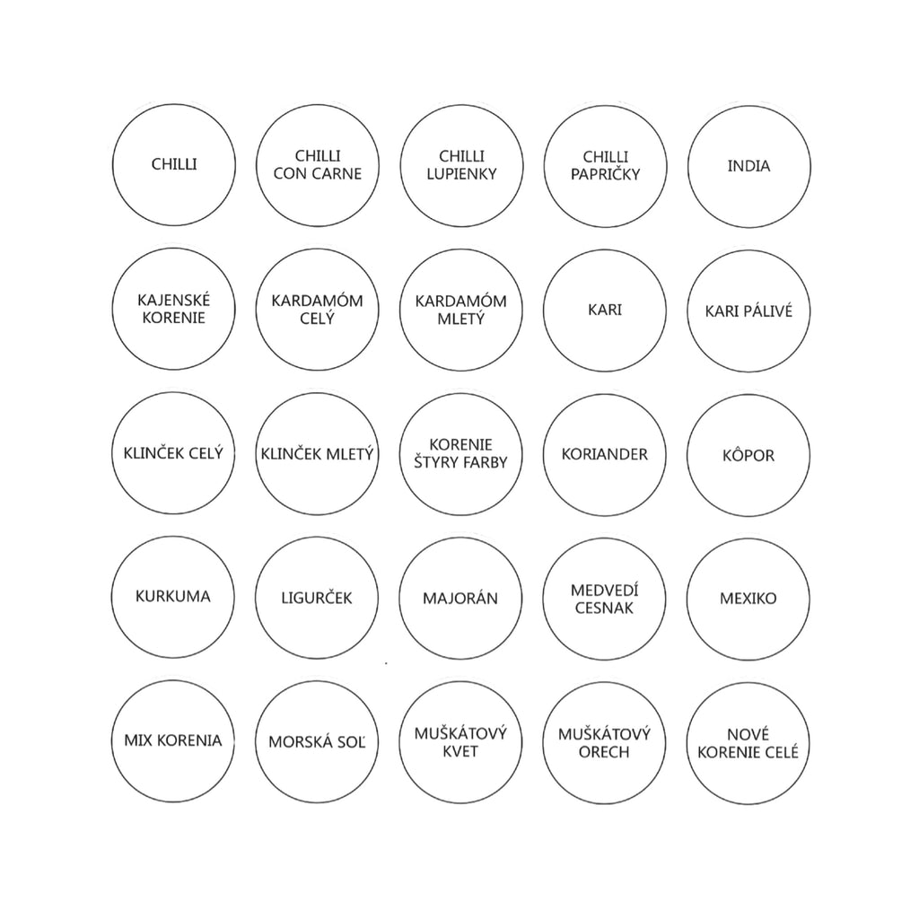 Tidies – 280 labels for spice jars – CZ – detail view 3