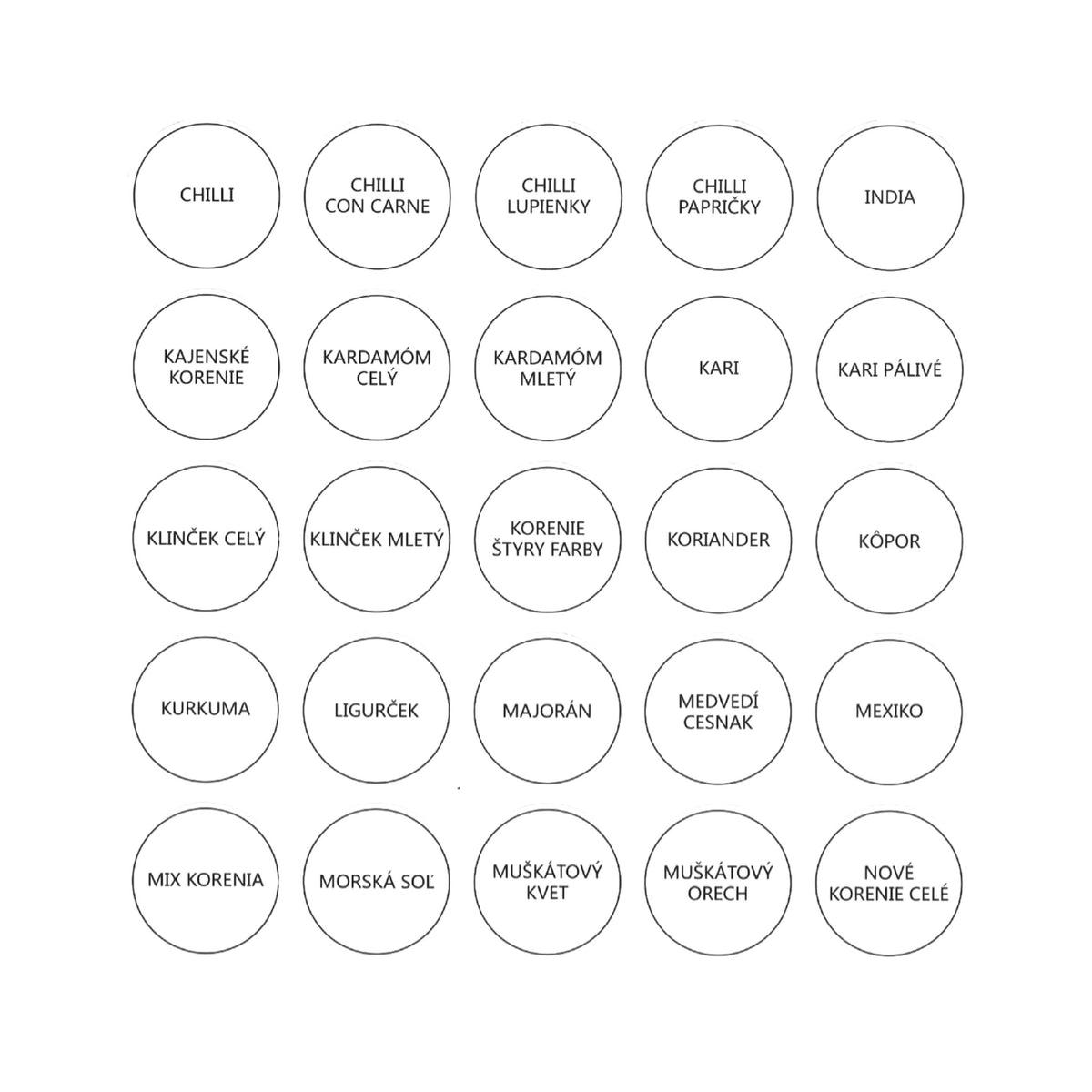 Tidies – 280 labels for spice jars – CZ – detail view 3