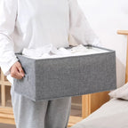 Tidies – Storage box for wardrobe fabric grey – detail view 2