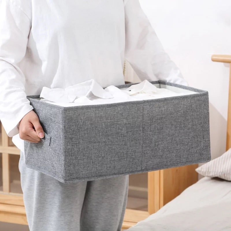 Tidies – Storage box for wardrobe fabric grey – detail view 2