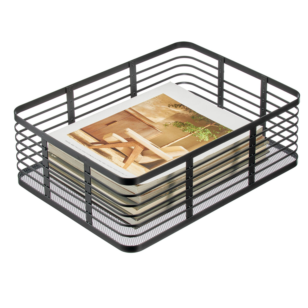 iDesign – Carson steel basket 40 x 30 x 15 – black – 25934 – detail view 3