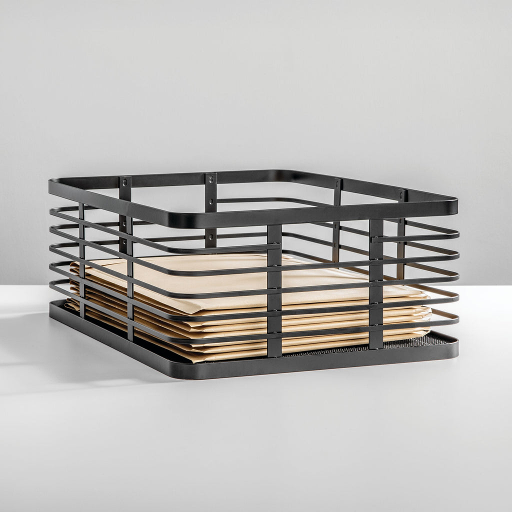 iDesign – Carson steel basket 40 x 30 x 15 – black – 25934 – detail view 12