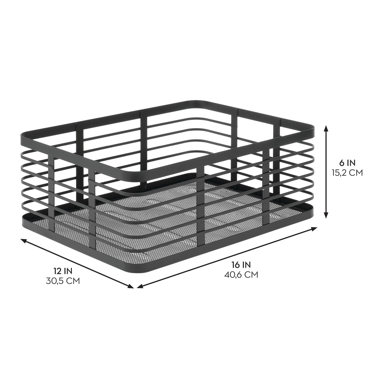 iDesign – Carson steel basket 40 x 30 x 15 – black – 25934 – detail view 2