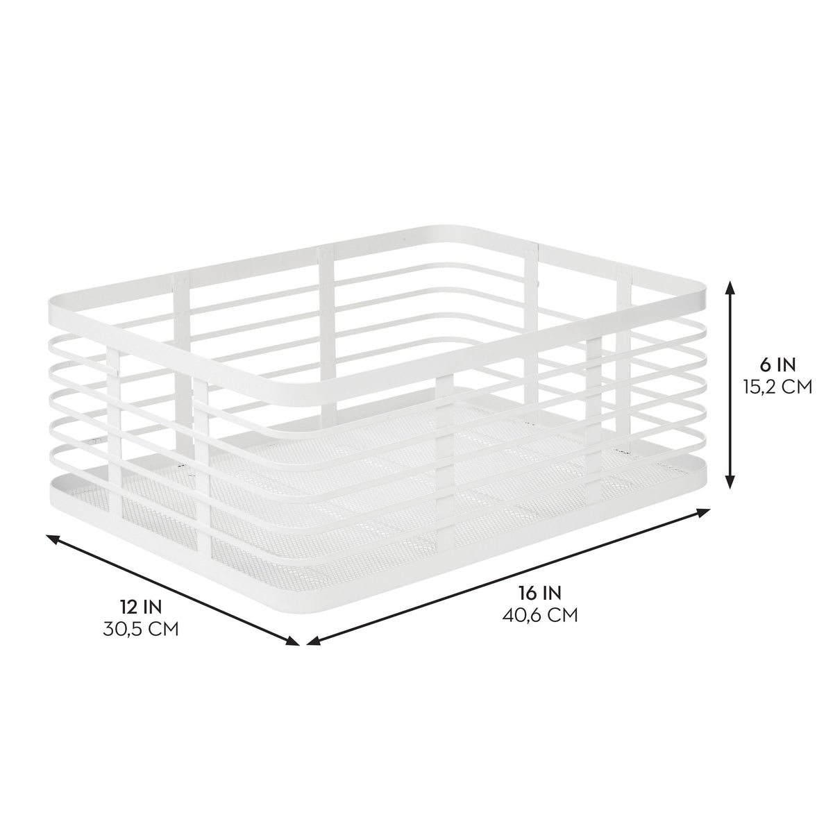 iDesign – Carson steel basket 40 x 30 x 15 – white – 25935 – detail view 2