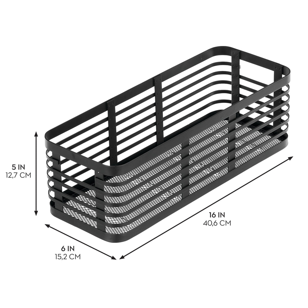 iDesign – Carson steel basket 40 x 15 x 13 – black – 25936 – detail view 2