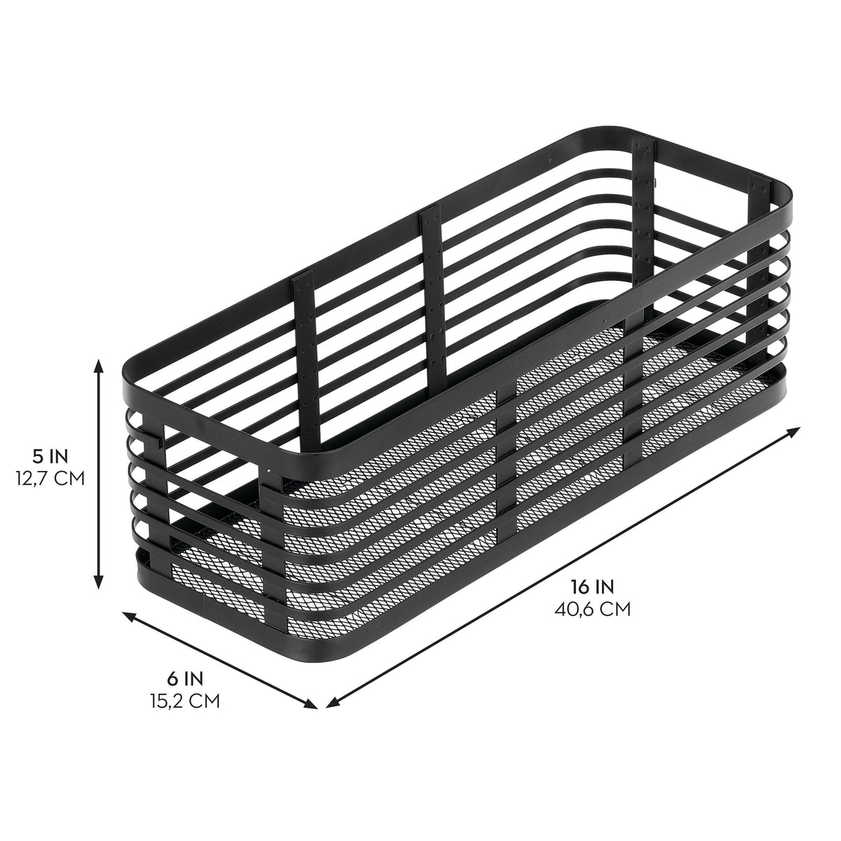 iDesign – Carson steel basket 40 x 15 x 13 – black – 25936 – detail view 2