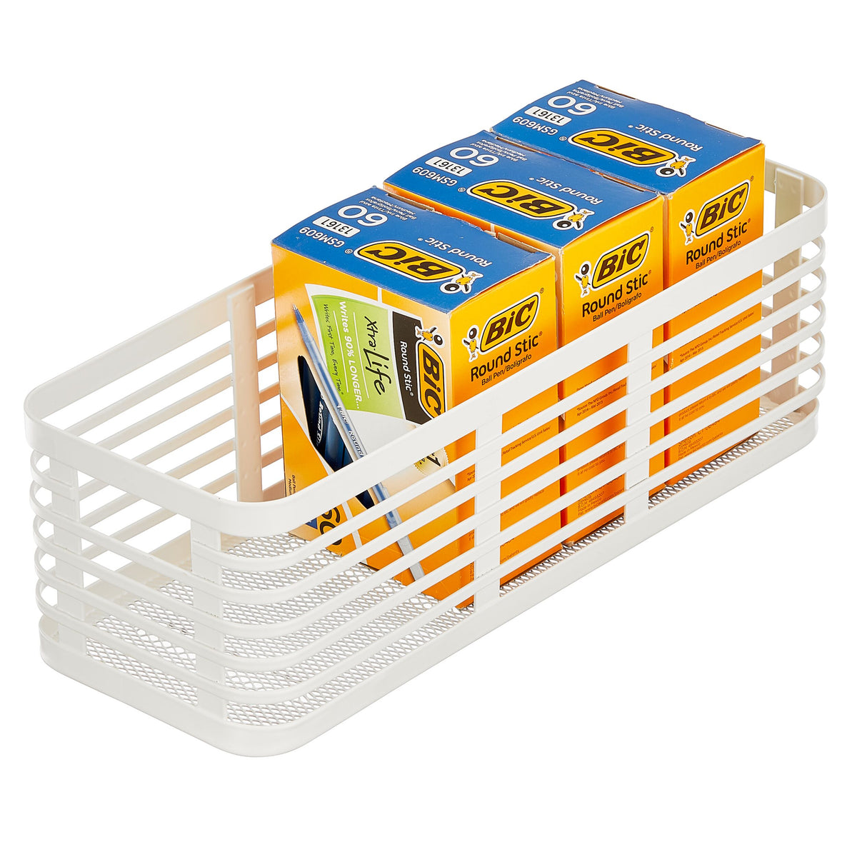 iDesign – Carson steel basket 40 x 15 x 13 – white – 25937 – detail view 5