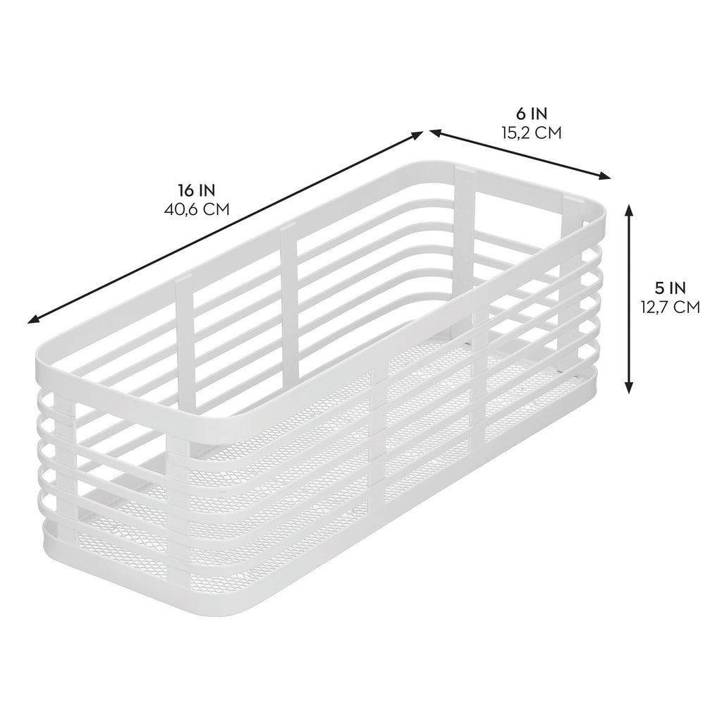 iDesign – Carson steel basket 40 x 15 x 13 – white – 25937 – detail view 2