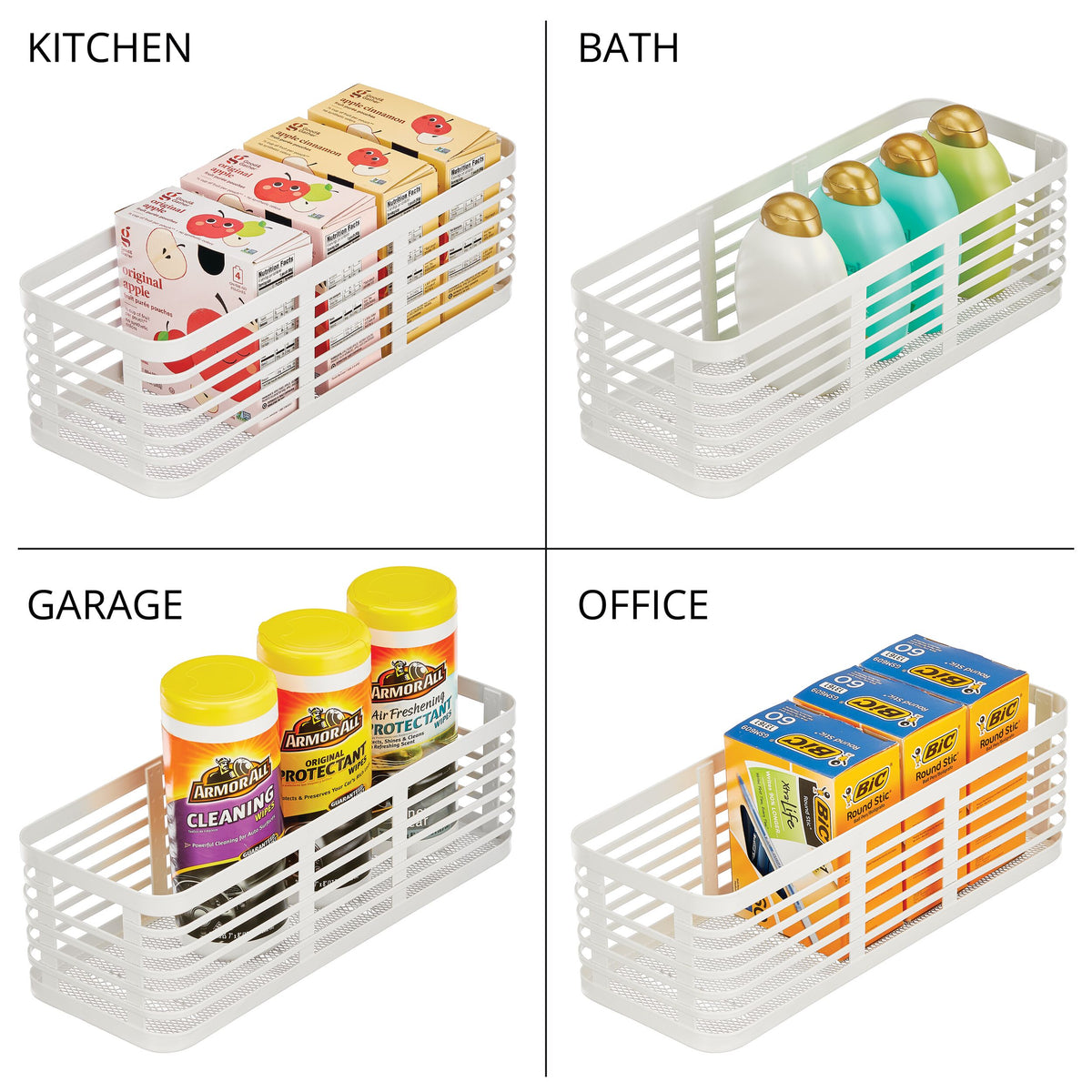 iDesign – Carson steel basket 40 x 15 x 13 – white – 25937 – detail view 8