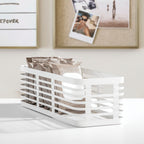 iDesign – Carson steel basket 40 x 15 x 13 – white – 25937 – detail view 10