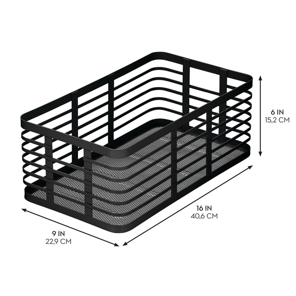 iDesign – Carson steel basket 40 x 23 x 15 – black – 25938 – detail view 2