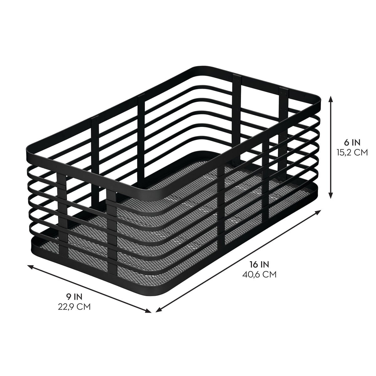 iDesign – Carson steel basket 40 x 23 x 15 – black – 25938 – detail view 2