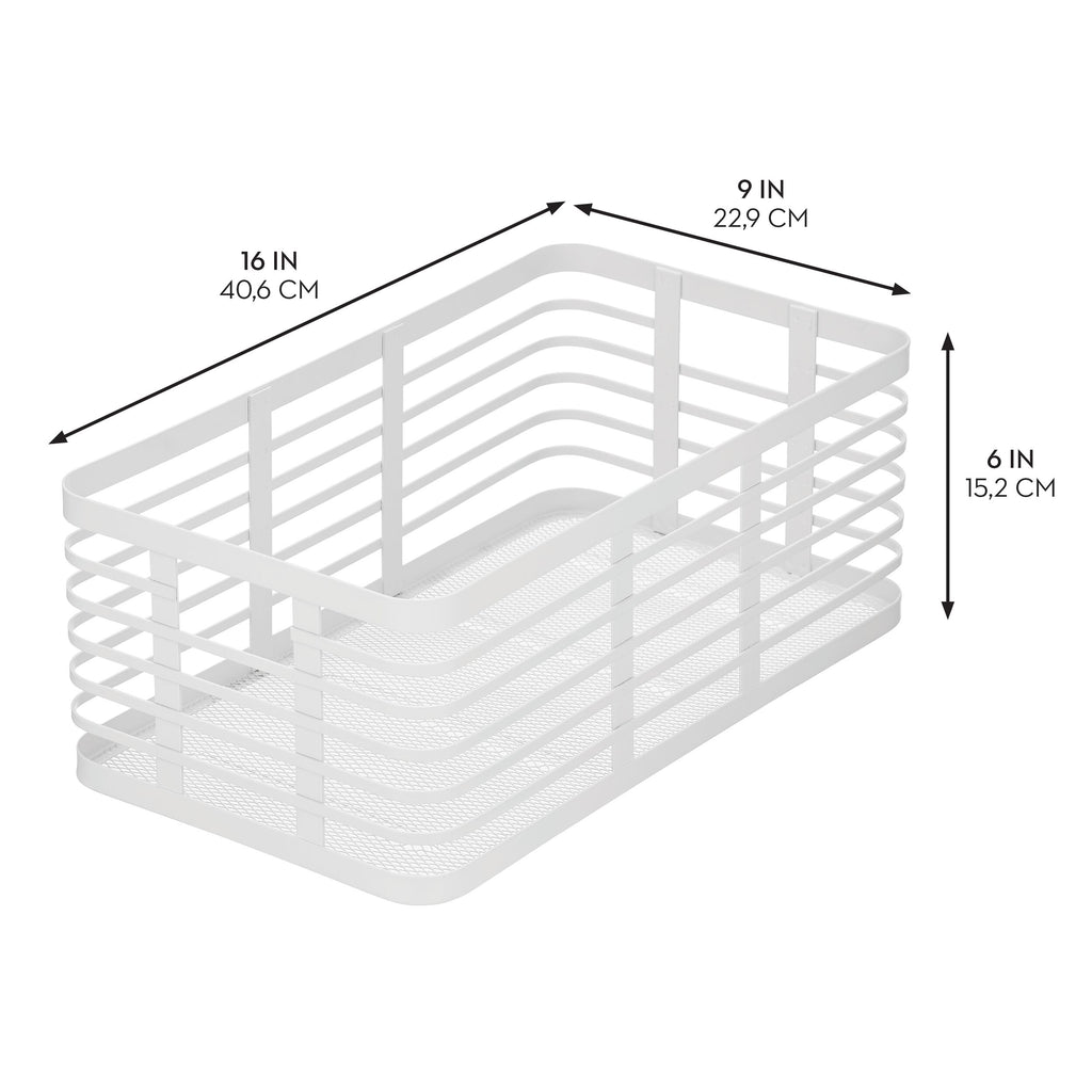 iDesign – Carson steel basket 40 x 23 x 15 – white – 25939 – detail view 2