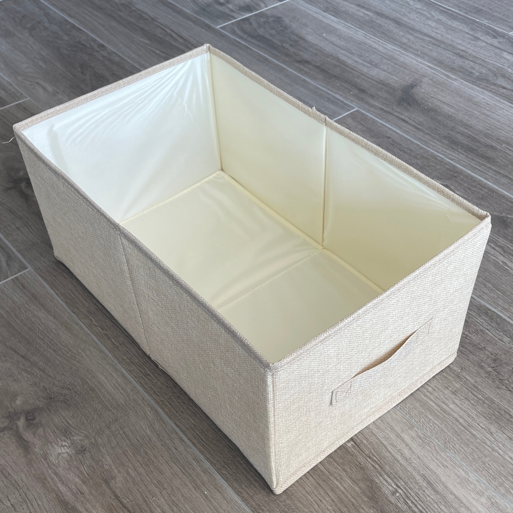 Tidies – Storage box for wardrobe fabric beige – detail view 3