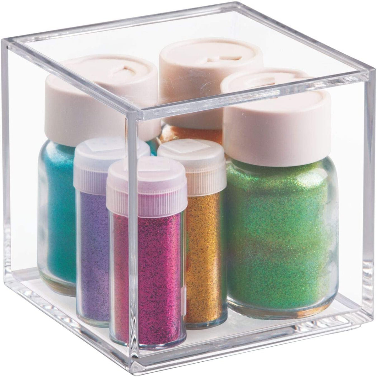 iDesign – Organizer box with Lid Clarity – 10.2x10.2x10.2 – – detail view 3