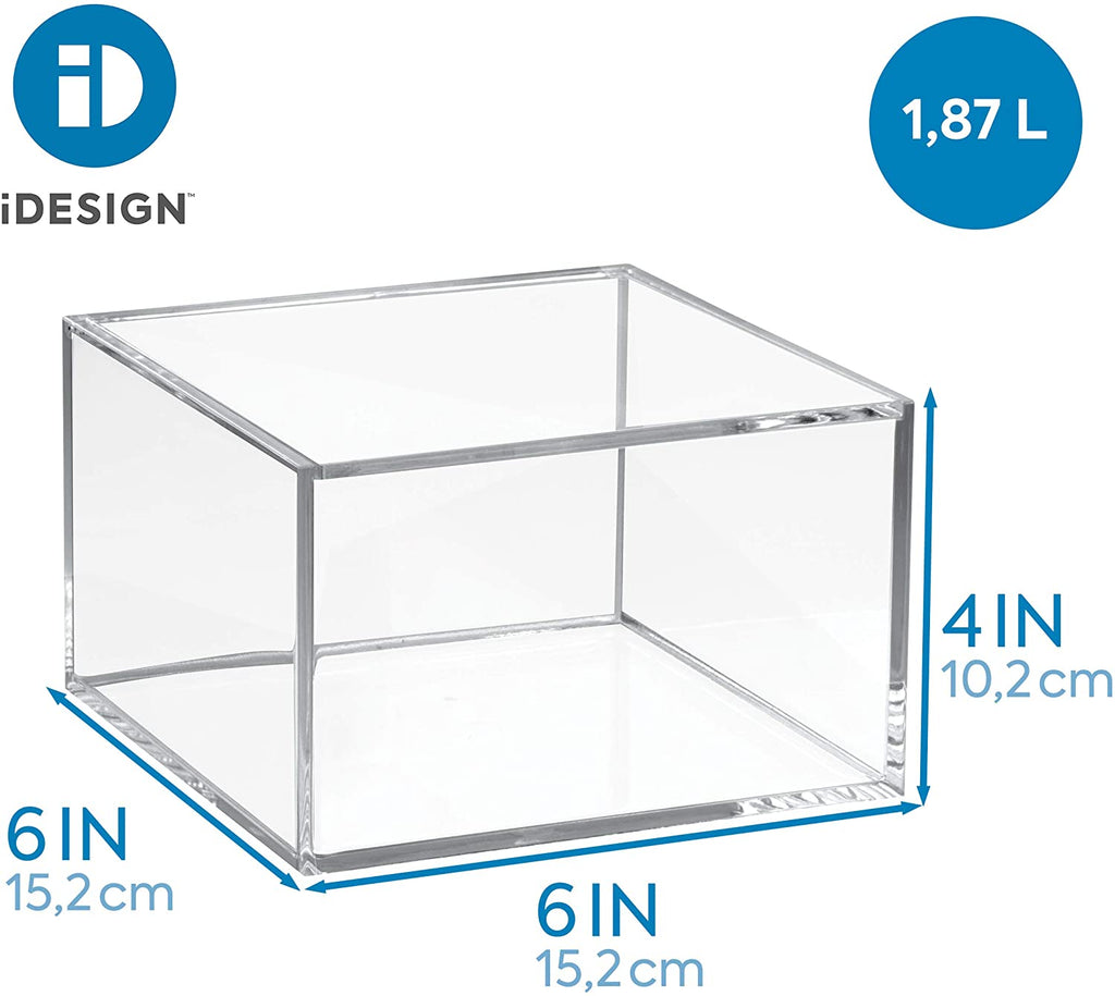 iDesign – Organizer box with Lid Clarity – 15.2x15.2x10.2 – – detail view 2