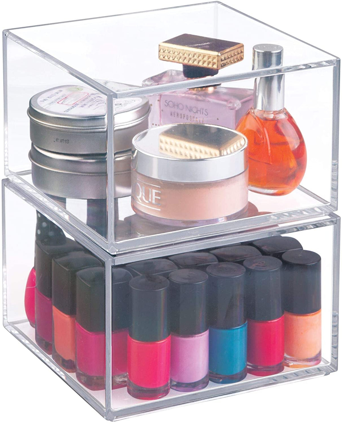 iDesign – Organizer box with Lid Clarity – 15.2x15.2x10.2 – – detail view 3