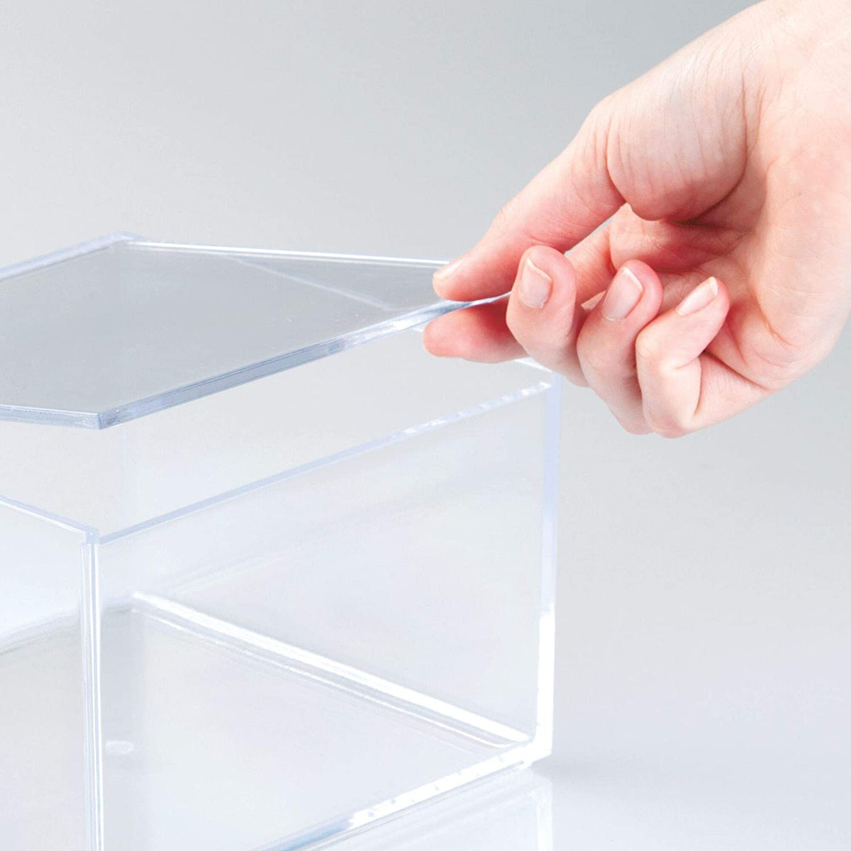 iDesign – Organizer box with Lid Clarity – 15.2x15.2x10.2 – – detail view 7