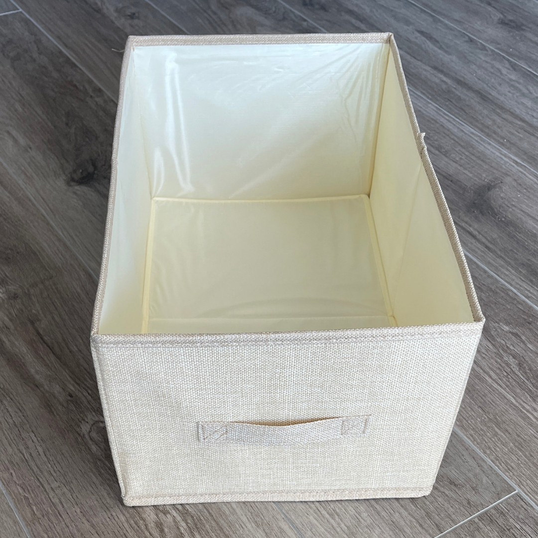 Tidies – Storage box for wardrobe fabric beige – detail view 4