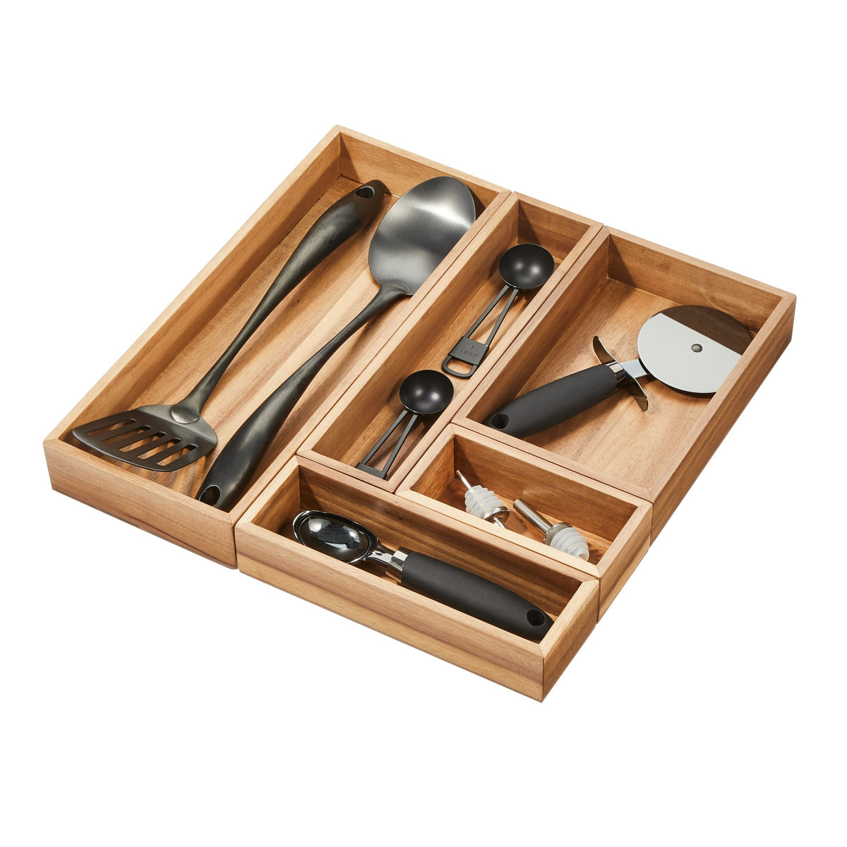 iDesign – Acacia pull-out drawer organizer – 40274 – detail view 5