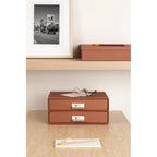 Bigso Box of Sweden – BIRGER – 2-drawer document – sienna – detail view 3