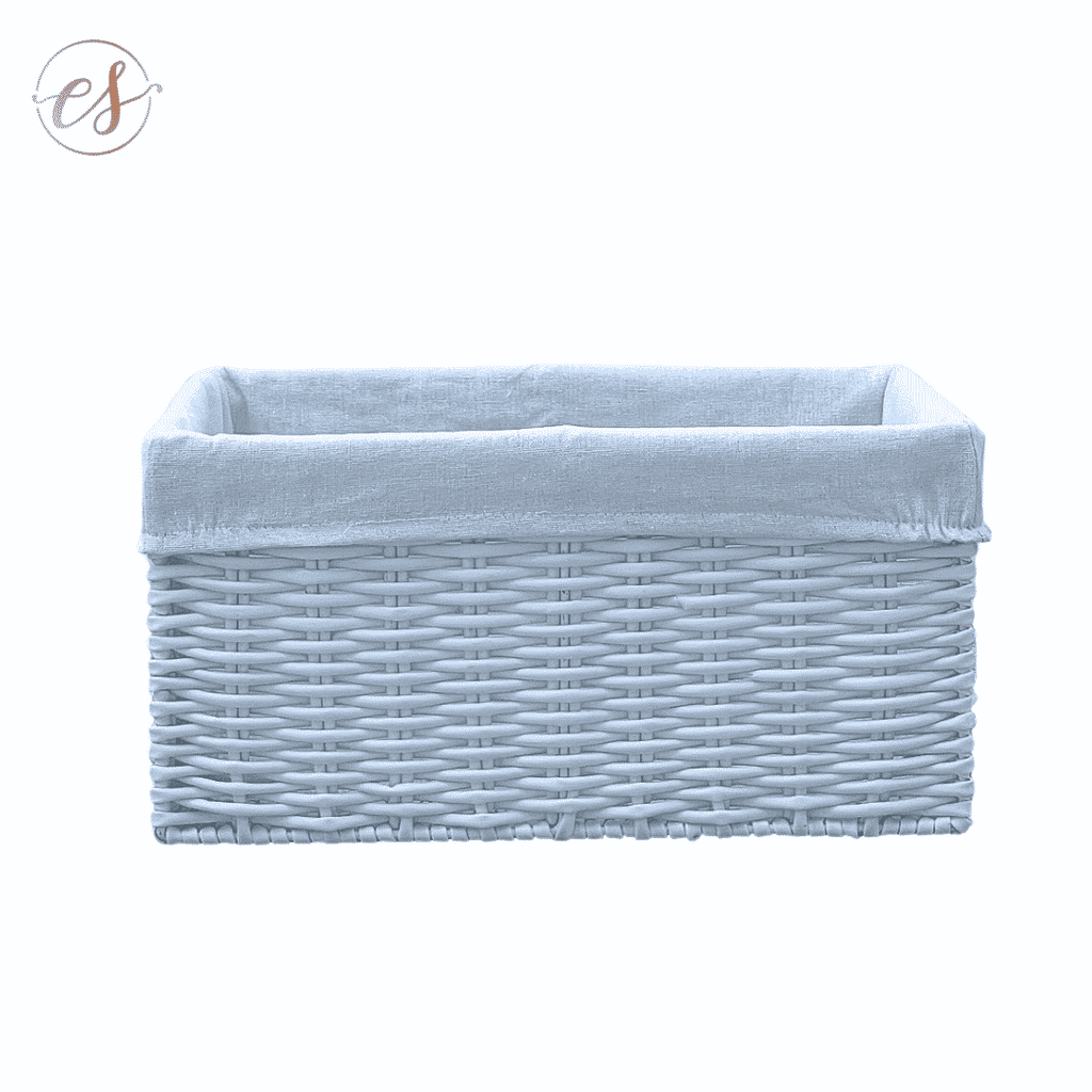 Tidies – White Woven Basket – Small