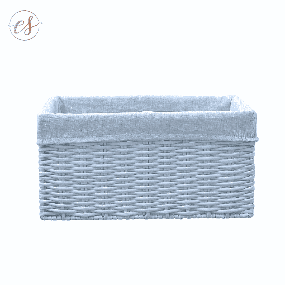Tidies – White Woven Basket – Small