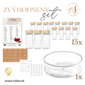 Tidies – Set – 15 pieces spice jars, labels and Lazy Susan