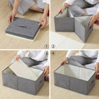 Tidies – Storage box for wardrobe fabric grey – detail view 5
