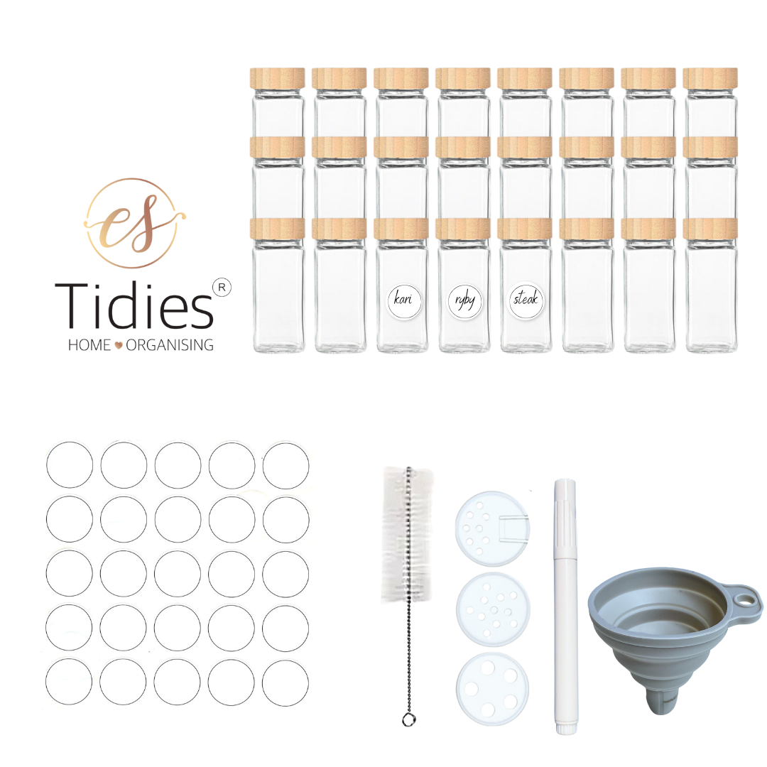 Tidies – Spice jars – Set 12/24 pcs glass spice jars – detail view 3