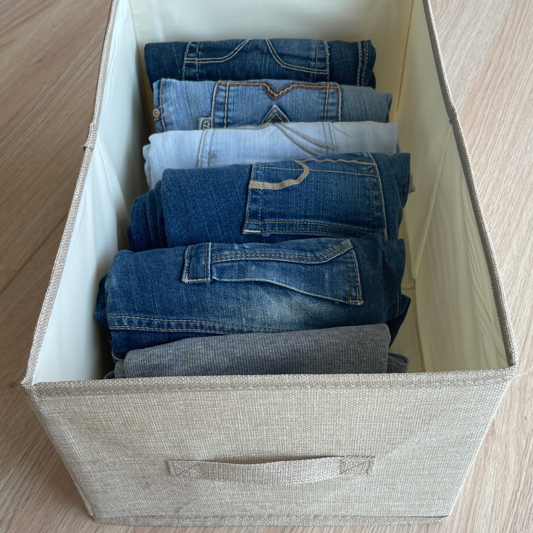 Tidies – Storage box for wardrobe fabric beige – detail view 5