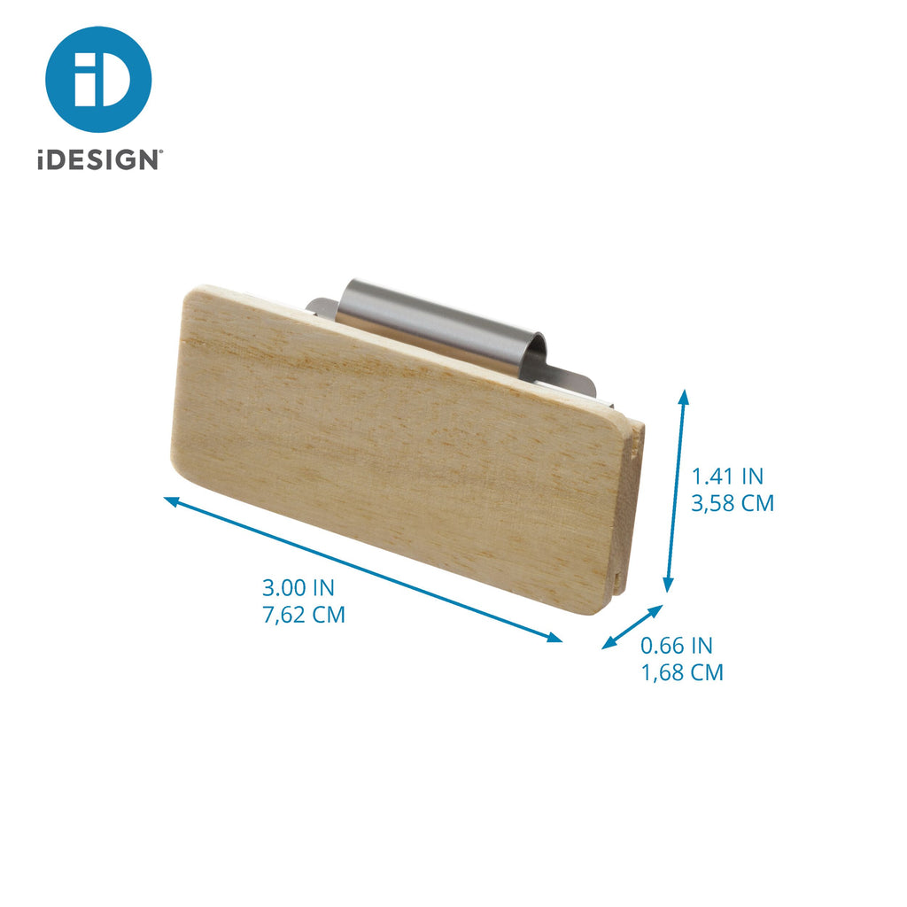 iDesign – Clip for basket (pack of 3 pcs) wood natural – – detail view 2
