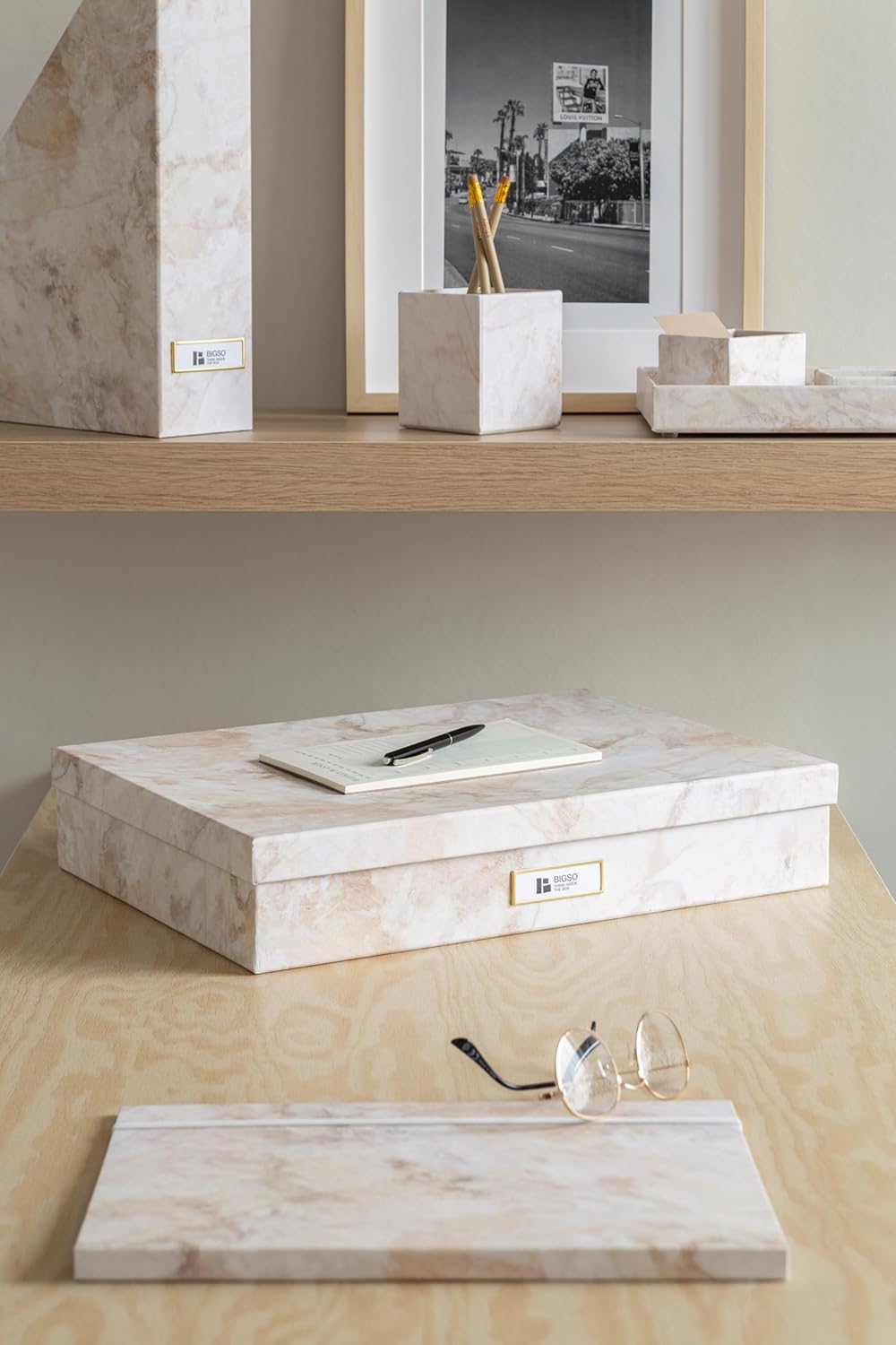 Bigso Box of Sweden – SVERKER – document box A3 – marble – detail view 3