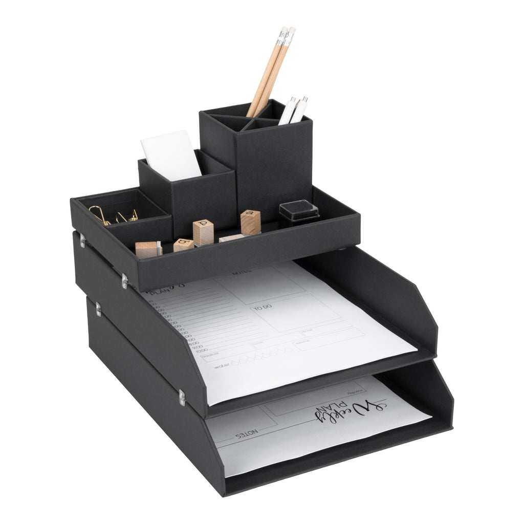 Bigso HAKAN Desktop Document Trays – Dark Grey – detail view 4