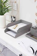 Bigso HAKAN Desktop Document Trays – Light Grey – detail view 3