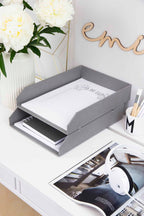 Bigso HAKAN Desktop Document Trays – Light Grey – detail view 4