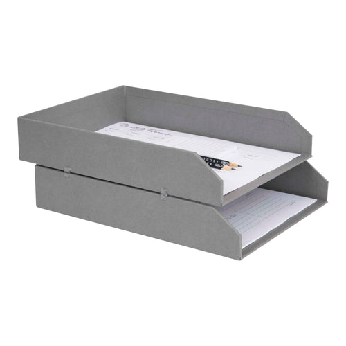 Bigso HAKAN Desktop Document Trays – Light Grey – detail view 2