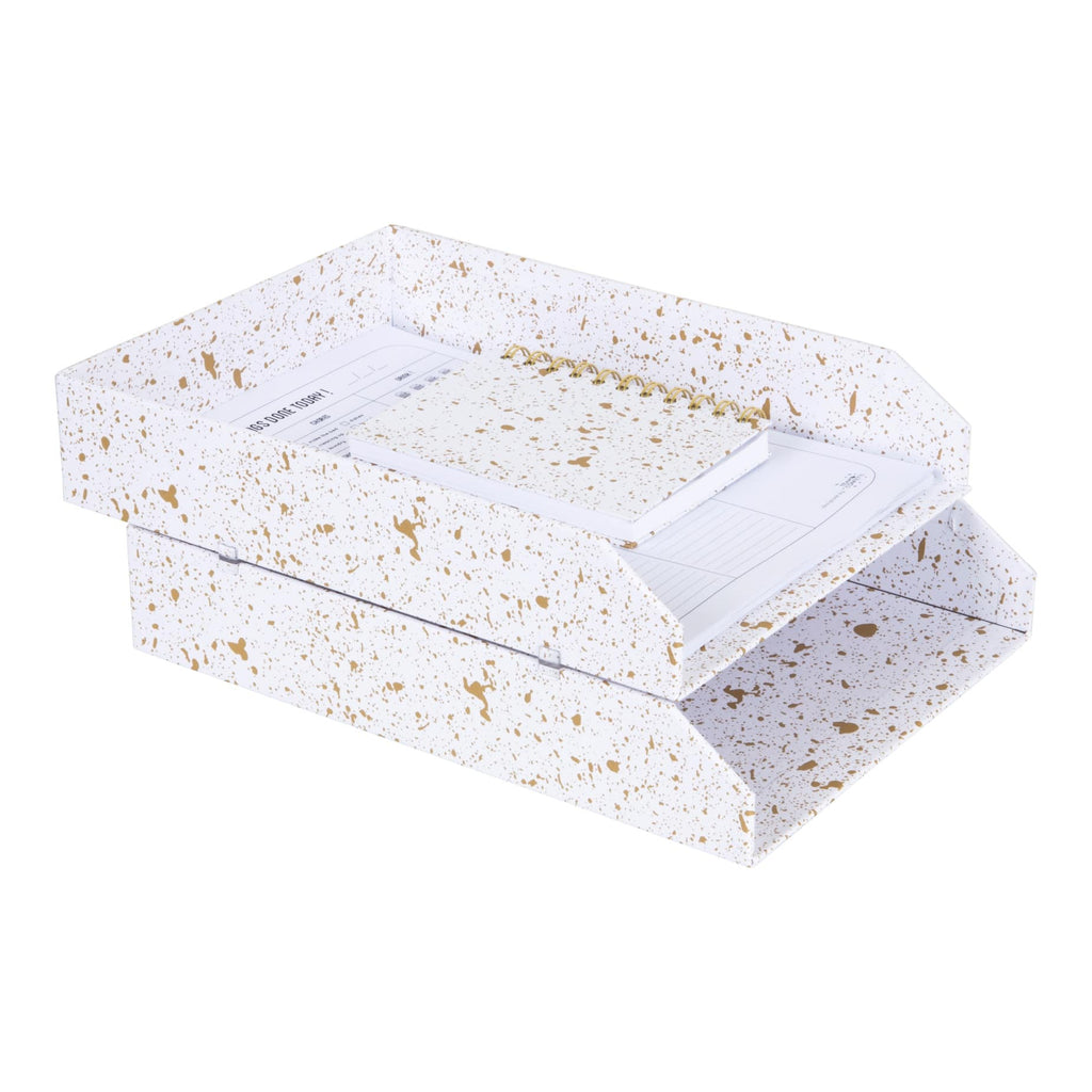 Bigso Box of Sweden – HAKAN – desktop document tray – gold – detail view 2