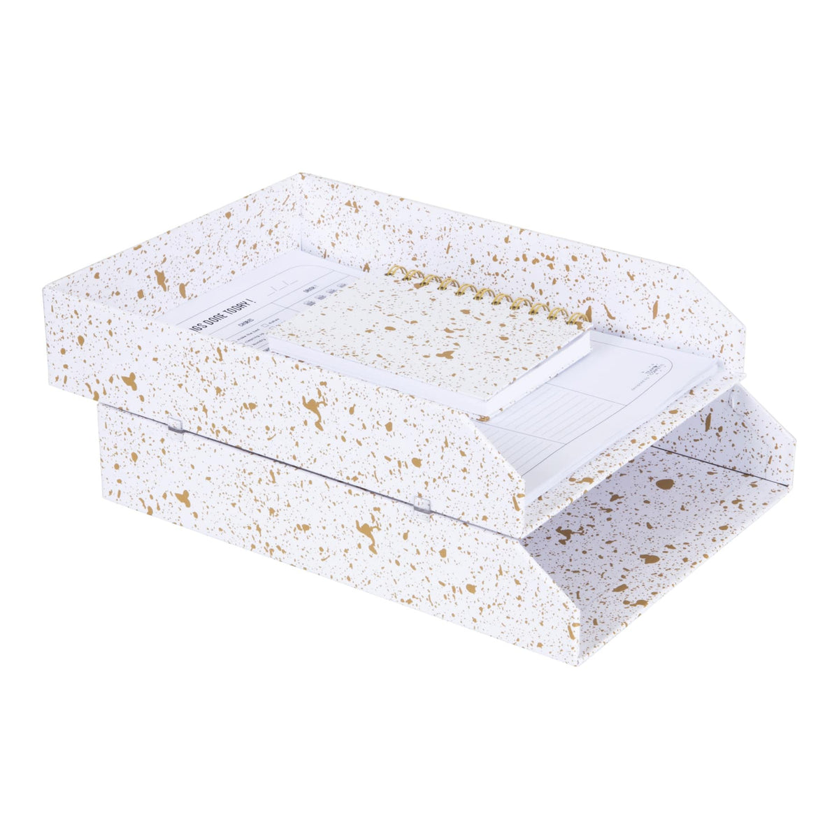 Bigso Box of Sweden – HAKAN – desktop document tray – gold – detail view 2