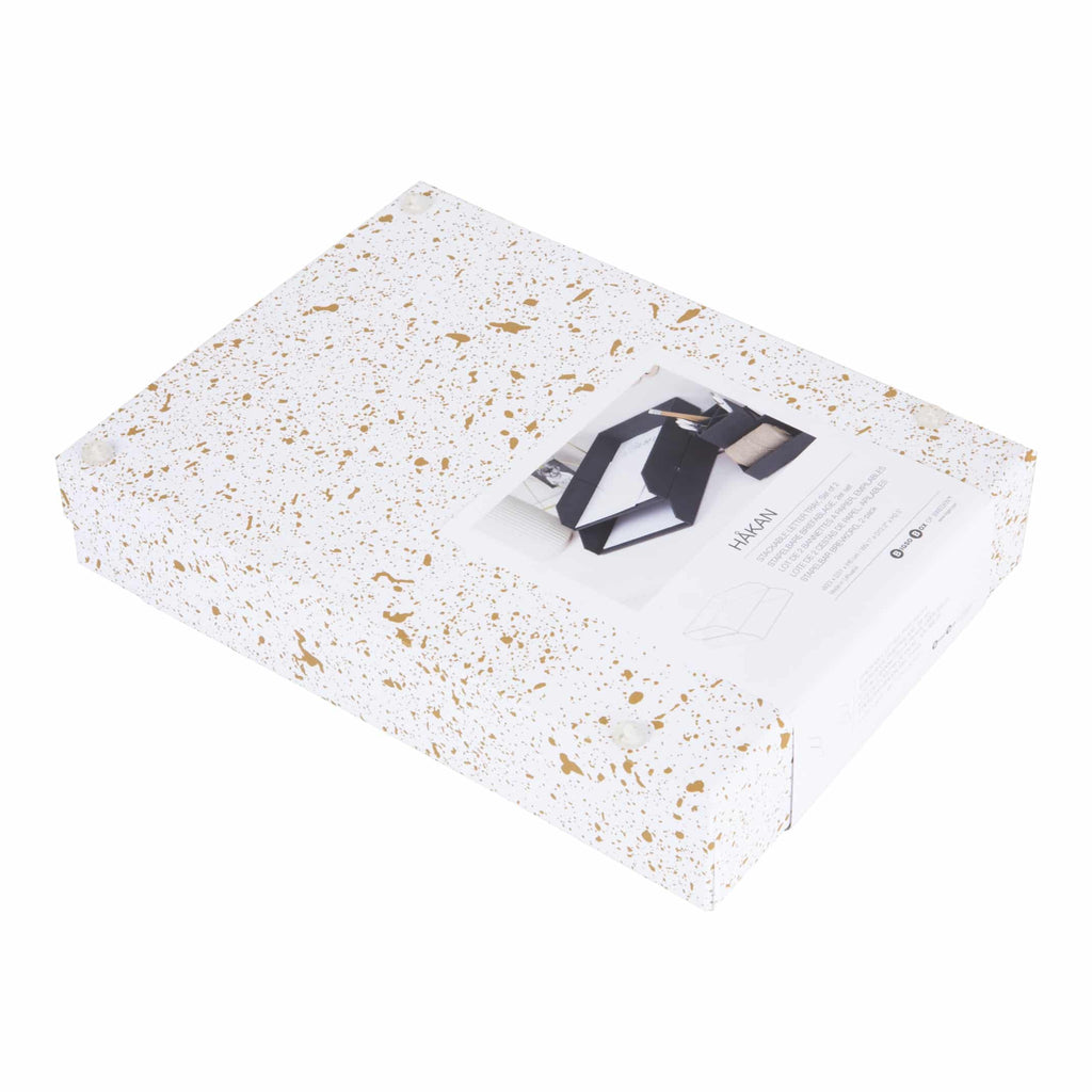 Bigso Box of Sweden – HAKAN – desktop document tray – gold – detail view 4
