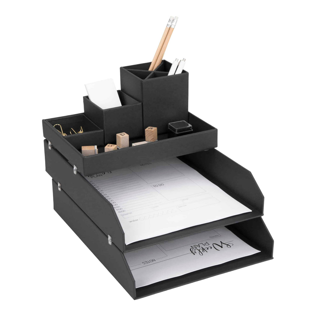 Bigso Box of Sweden – LENA – desk organizer – dark grey – detail view 3
