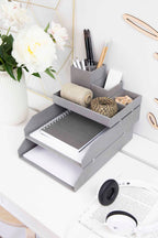 Bigso Box of Sweden – LENA – desk organizer – light grey – detail view 5